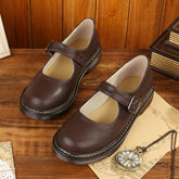Altmodische Retro Mary Jane Lederschuhe